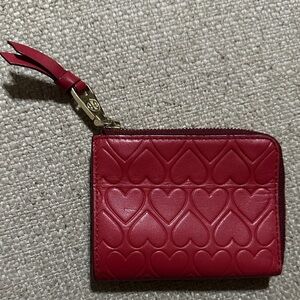 Tory Burch Scarlet Heart Card Wallet/ Coin Purse